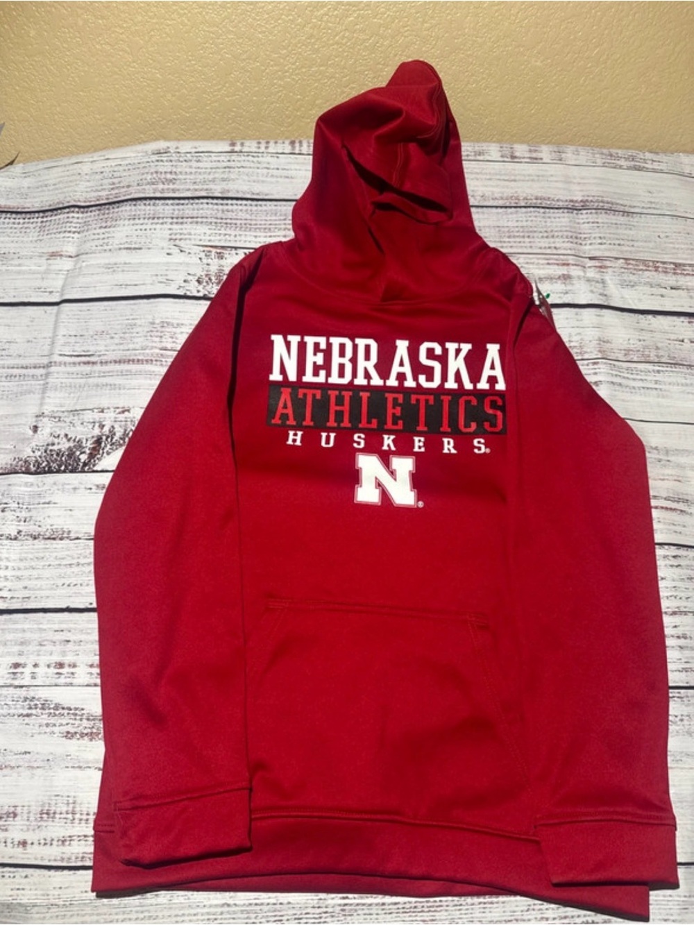 Kids Nebraska Athletics Red Pullover Hoodie with Huskers Logo